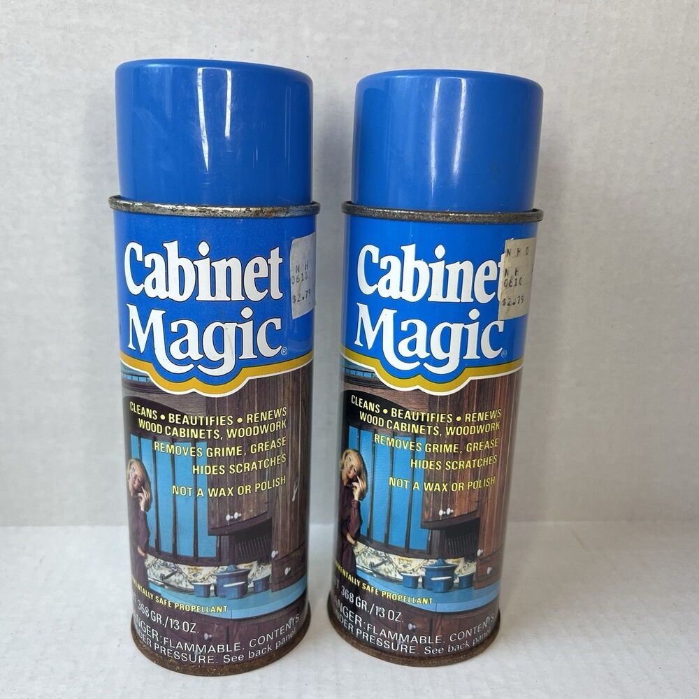 2 Vintage Cabinet Magic Spray Cleaner 13oz Grease Grime Dust Clean & Shine